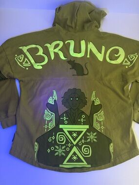 Disney Parks Small Encanto Bruno Green Spirit Jersey Glow In the Dark Hoodie
